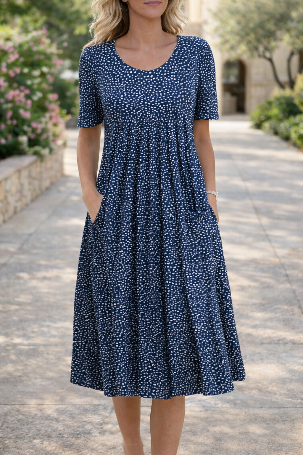 Robe trapèze à pois signée Amélie Morin