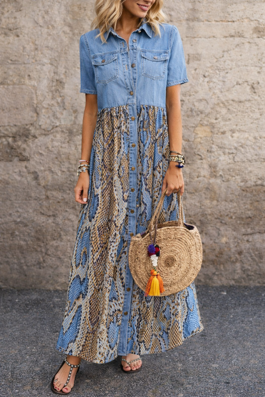 Robe maxi imprimée bohème Amelie Morin Jupe d'été trapèze