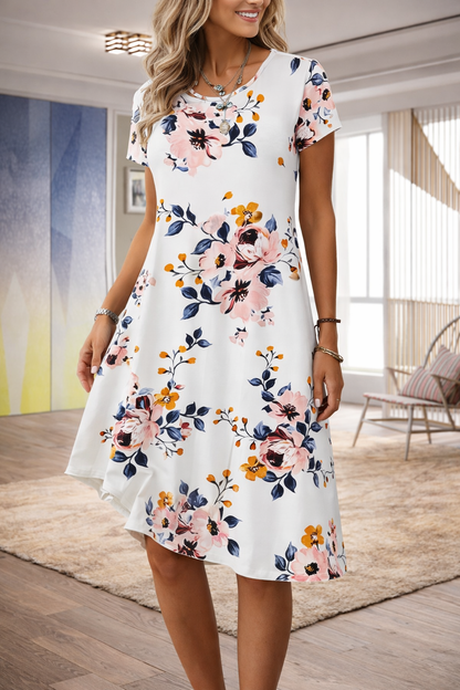 Robe trapèze d'été à imprimé floral Amélie Morin