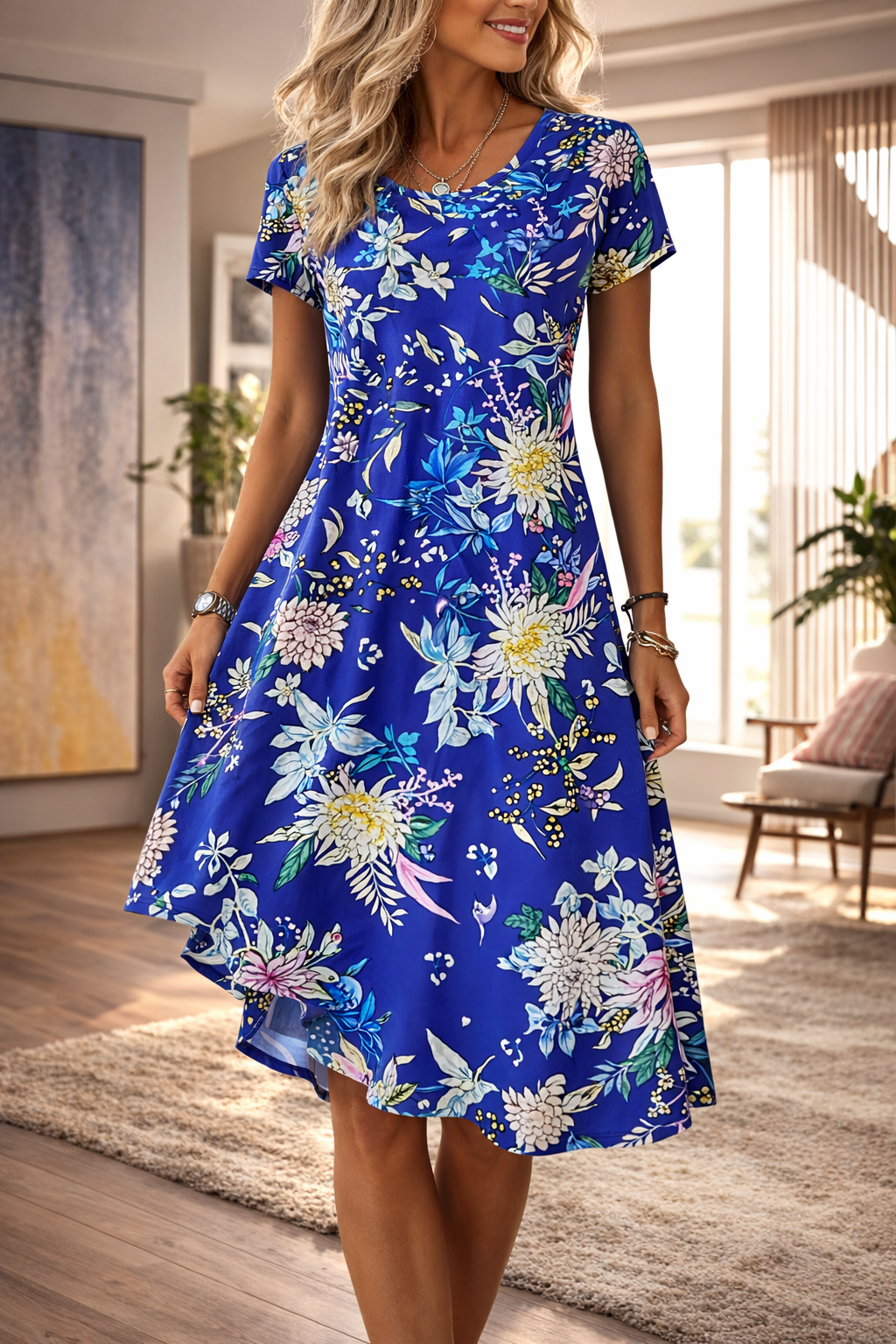 Robe trapèze d'été à imprimé floral Amélie Morin