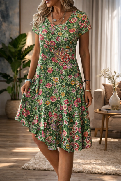 Robe trapèze d'été à imprimé floral Amélie Morin