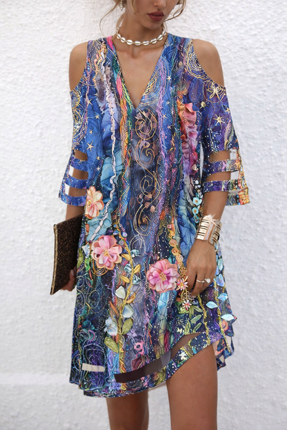 Robe chic en maille à col en V signée Amélie Morin