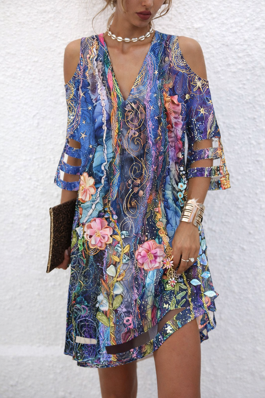 Robe chic en maille à col en V signée Amélie Morin