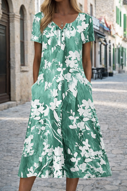 Robe imprimée 3D artistique d'Amélie Morin, manches courtes