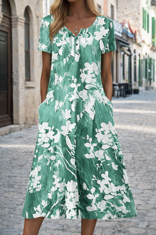 Robe imprimée 3D artistique d'Amélie Morin, manches courtes
