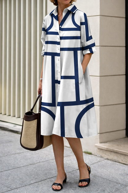 Robe-chemise géométrique moderne Amélie Morin