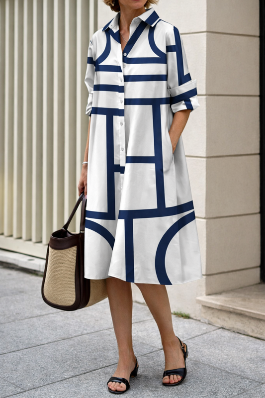 Robe-chemise géométrique moderne Amélie Morin