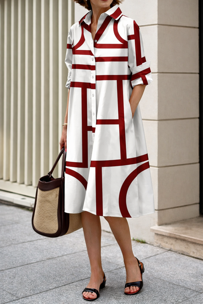 Robe-chemise géométrique moderne Amélie Morin