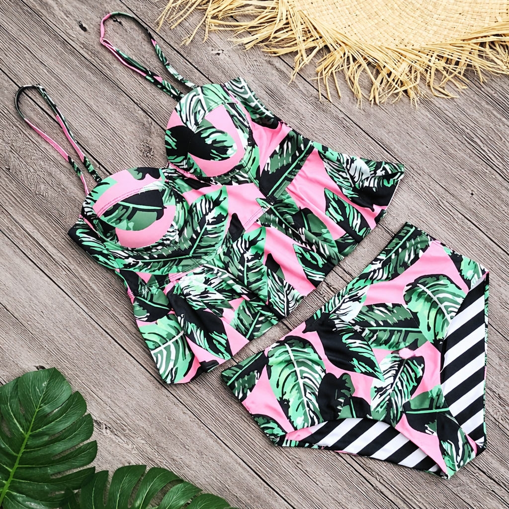Bikini taille haute fleuri Amelie Morin