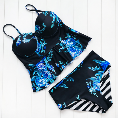Bikini taille haute fleuri Amelie Morin
