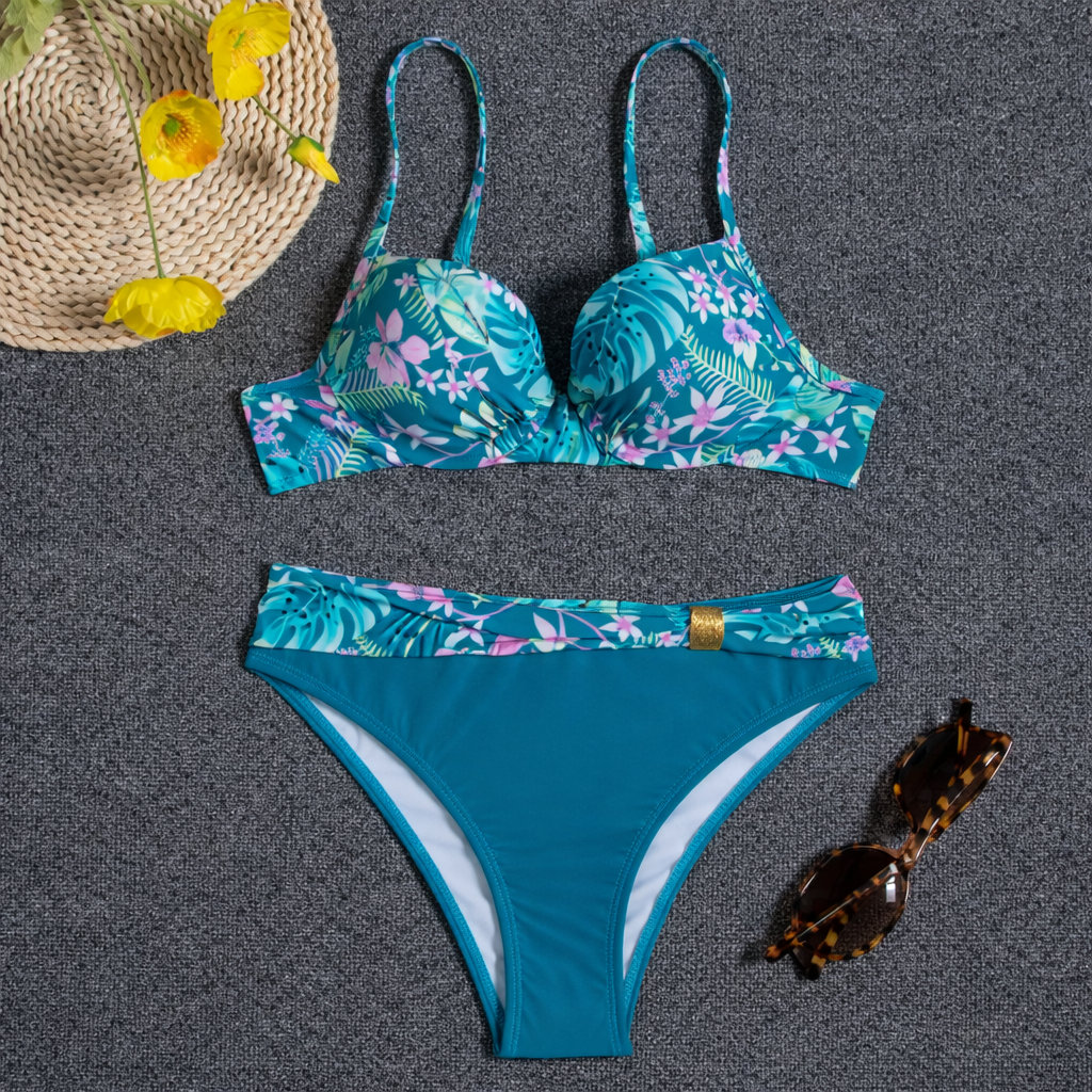 Ensemble bikini dos nu à imprimé floral Amelie Morin