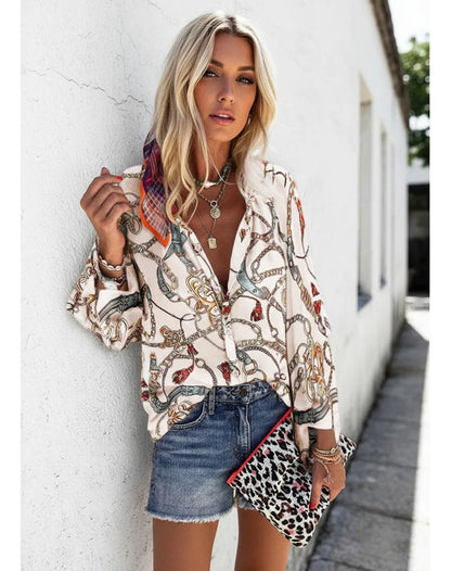 Chemise imprimée vibrante style urbain Amélie Morin