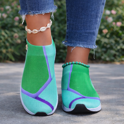 Baskets en maille colorblock par Amélie Morin