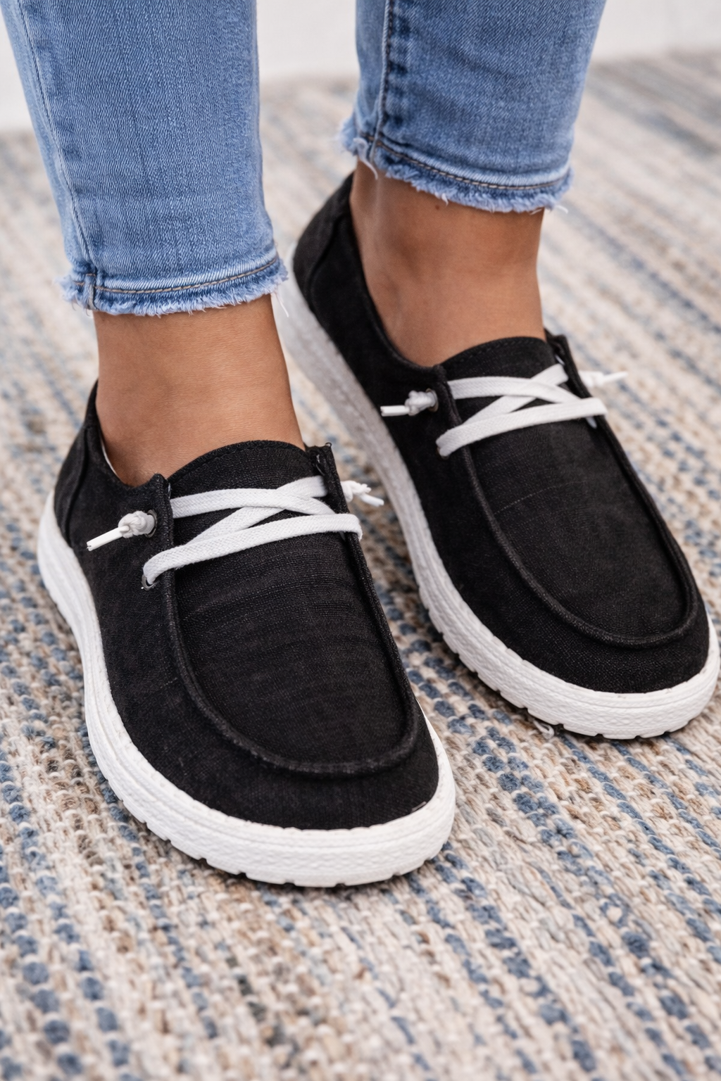 Baskets confortables au quotidien Amelie Morin en toile à carreaux