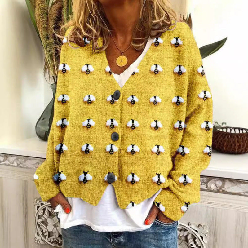 Cardigan décontracté Amelie Morin à imprimé abstrait vibrant