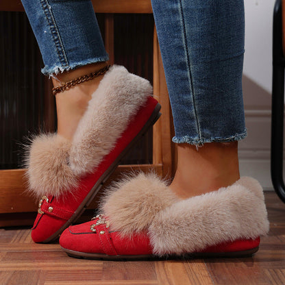 Mocassins en velours peluche d'Amélie Morin
