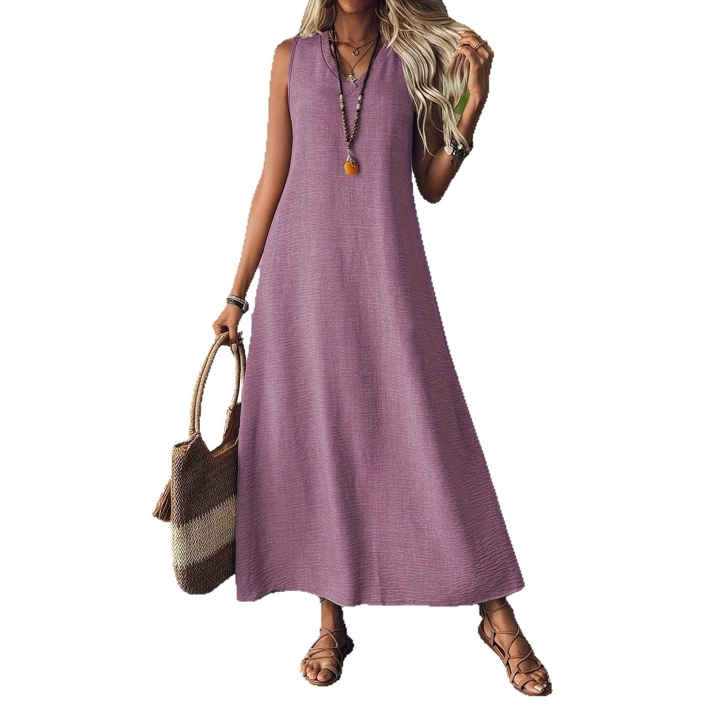 Robe sans manches en chanvre chic Amélie Morin