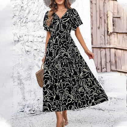 Robe midi à manches courtes à imprimé floral Amelie Morin