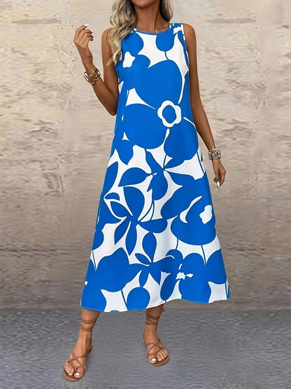 Robe d'été sans manches à imprimé floral audacieux Amelie Morin