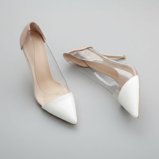 Escarpins transparents chics à talons aiguilles signés Amélie Morin