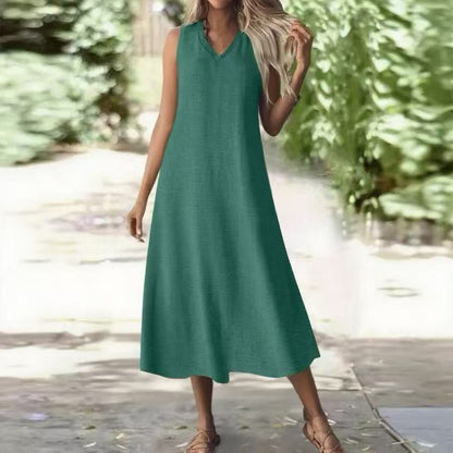 Robe sans manches en chanvre chic Amélie Morin