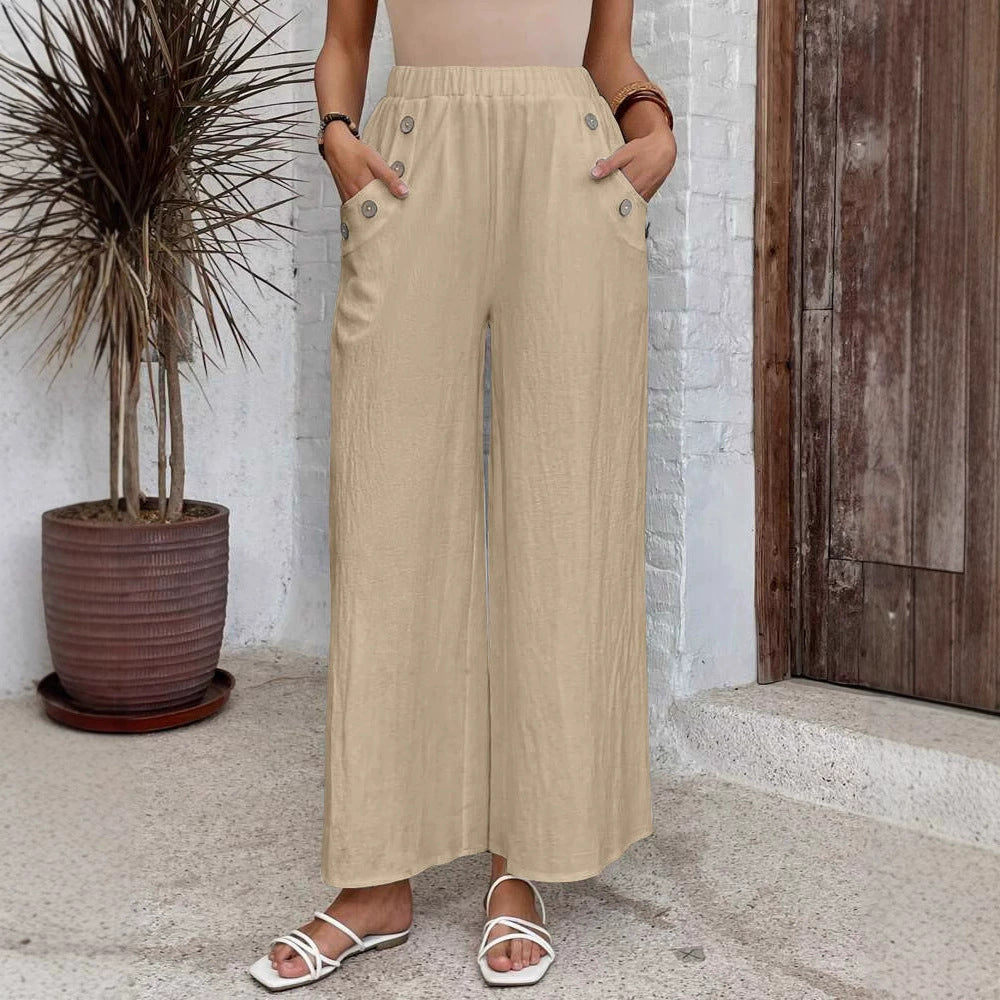 Pantalon large taille haute décontracté par Amélie Morin