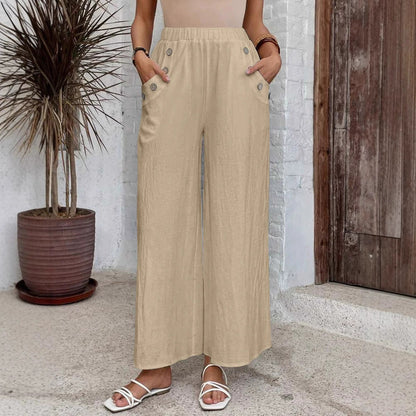 Pantalon large taille haute décontracté par Amélie Morin