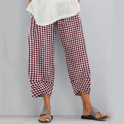 Pantalon court à carreaux polyvalent par Amélie Morin