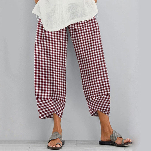 Pantalon court à carreaux polyvalent par Amélie Morin