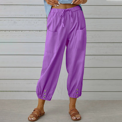 Pantalon décontracté en coton et lin Amélie Morin