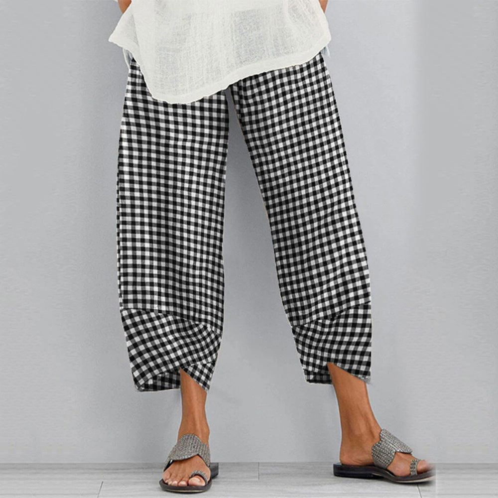Pantalon court à carreaux polyvalent par Amélie Morin