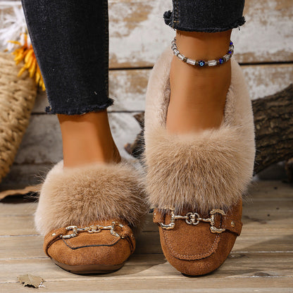 Mocassins en velours peluche d'Amélie Morin