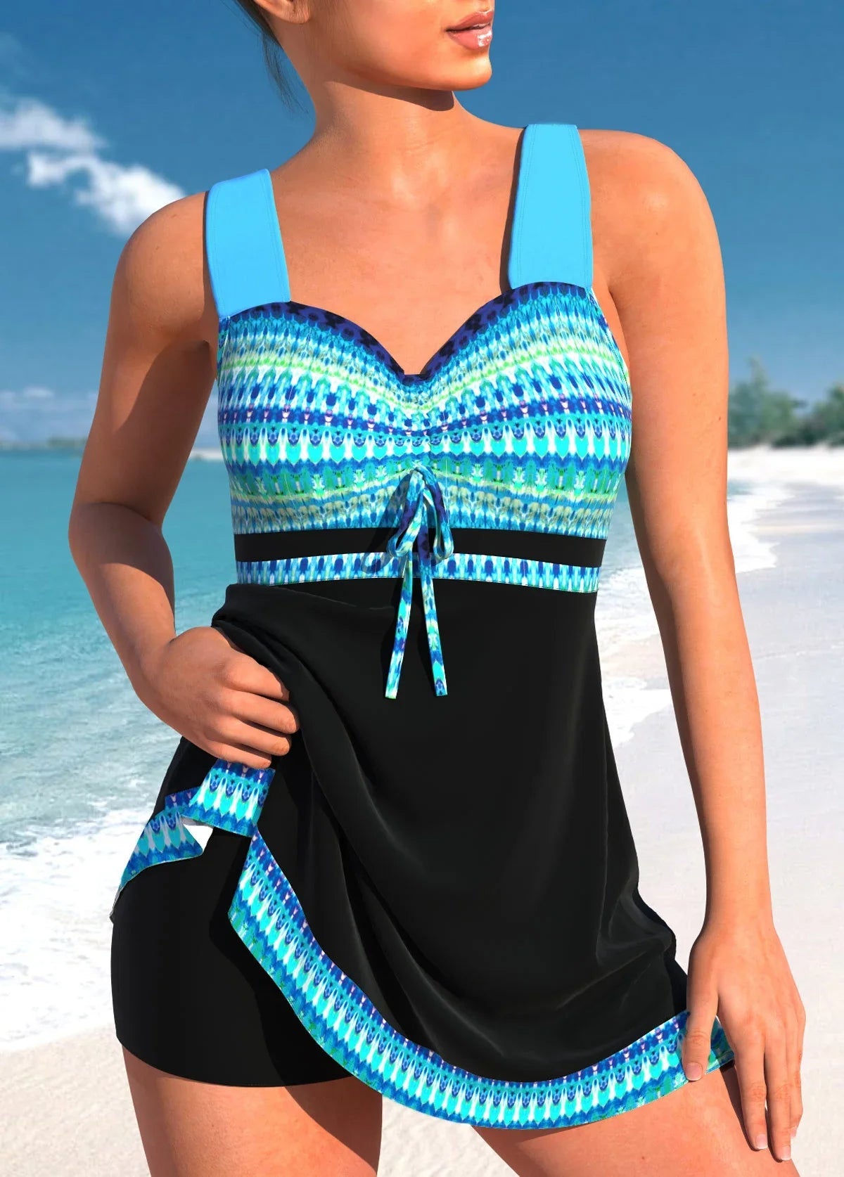 Bikini chic grande taille à jupe fendue par Amélie Morin