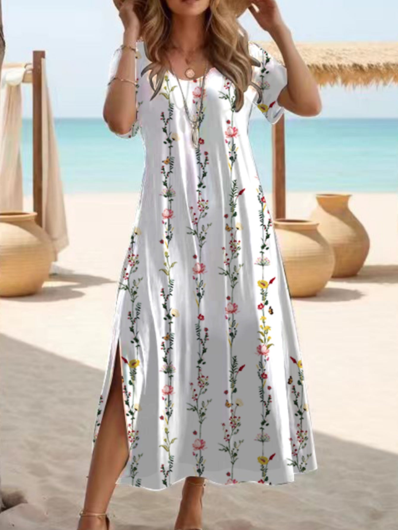 Robe maxi fendue élégante signée Amélie Morin