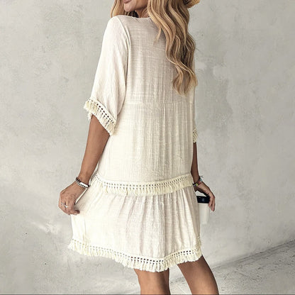 Robe d'été chic à col en V Amélie Morin