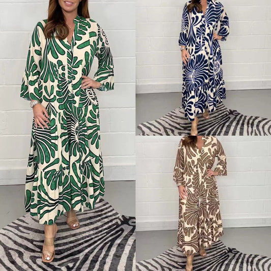 Printed Chiffon A-Line Dress by Elizabeth Ainsley