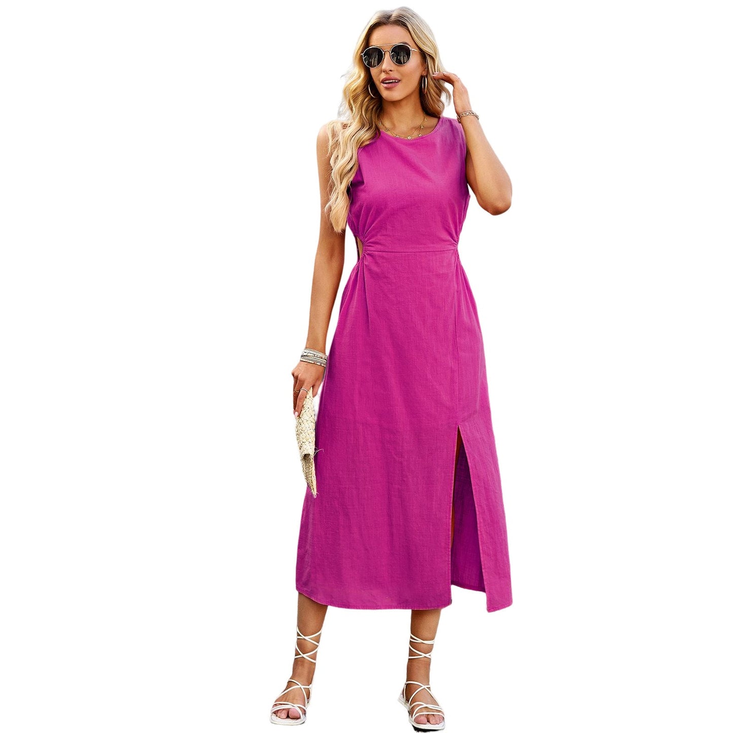 Robe midi d'été sans manches Chic Amélie Morin