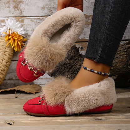 Mocassins en velours peluche d'Amélie Morin