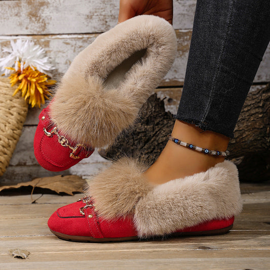 Mocassins en velours peluche d'Amélie Morin