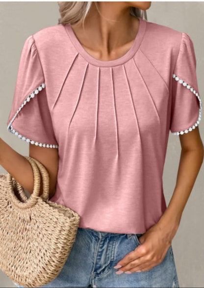T-shirt d'été chic à manches tulipe Amélie Morin