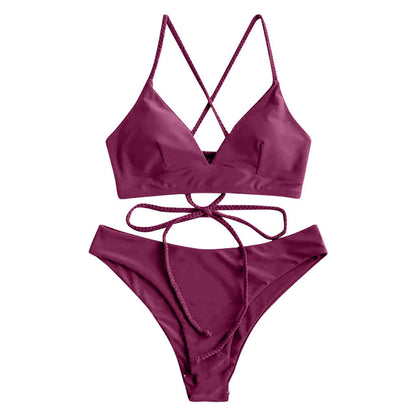 Bikini uni à bretelles par Amélie Morin
