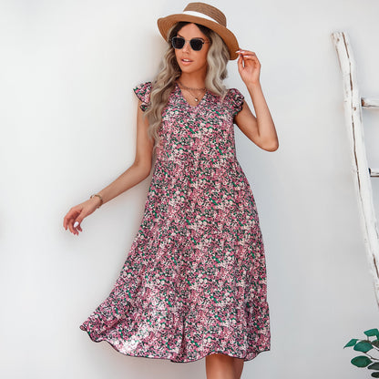 Robe midi fleurie chic signée Amélie Morin