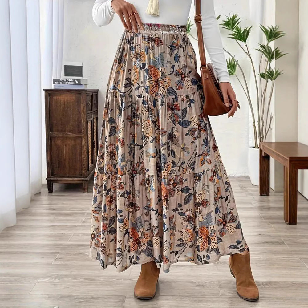 Jupe midi bohème à fleurs Amélie Morin