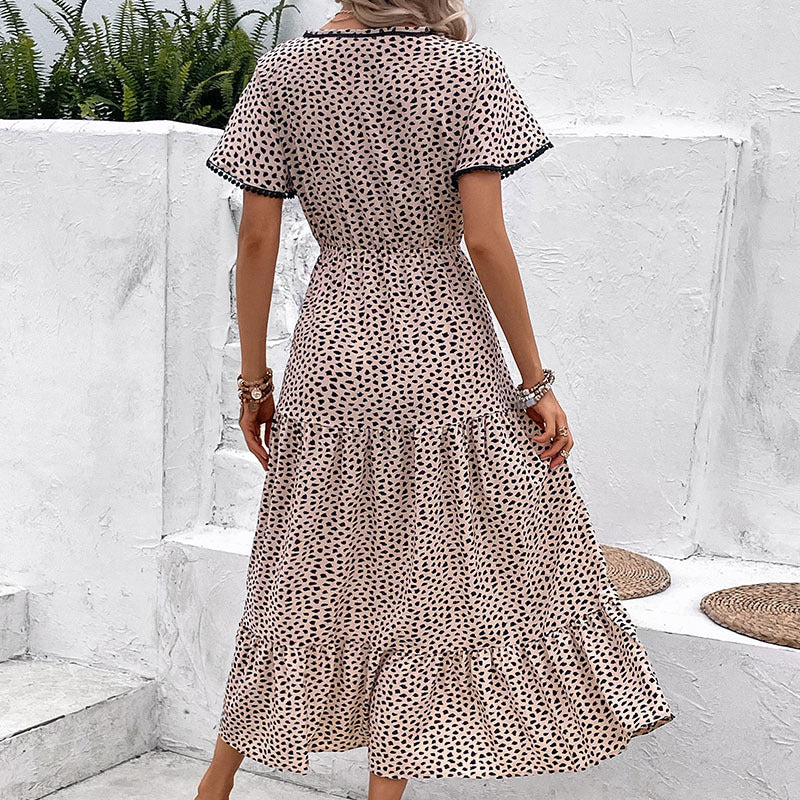 Robe léopard à col V Amélie Morin