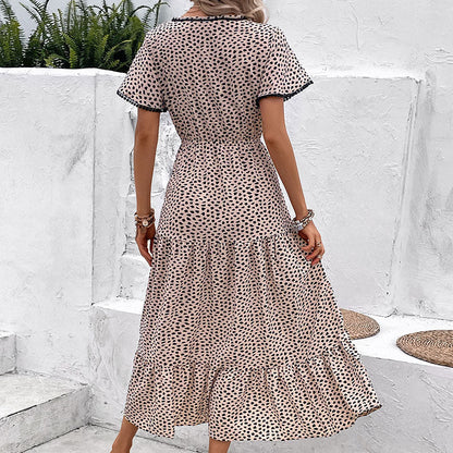 Robe léopard à col V Amélie Morin