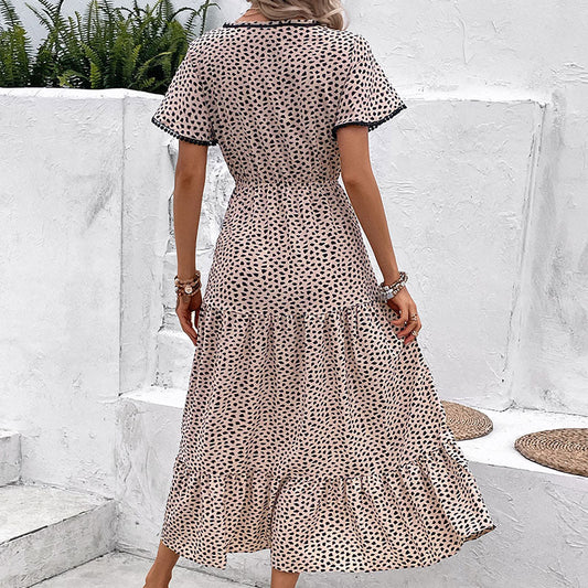 Robe léopard à col V Amélie Morin