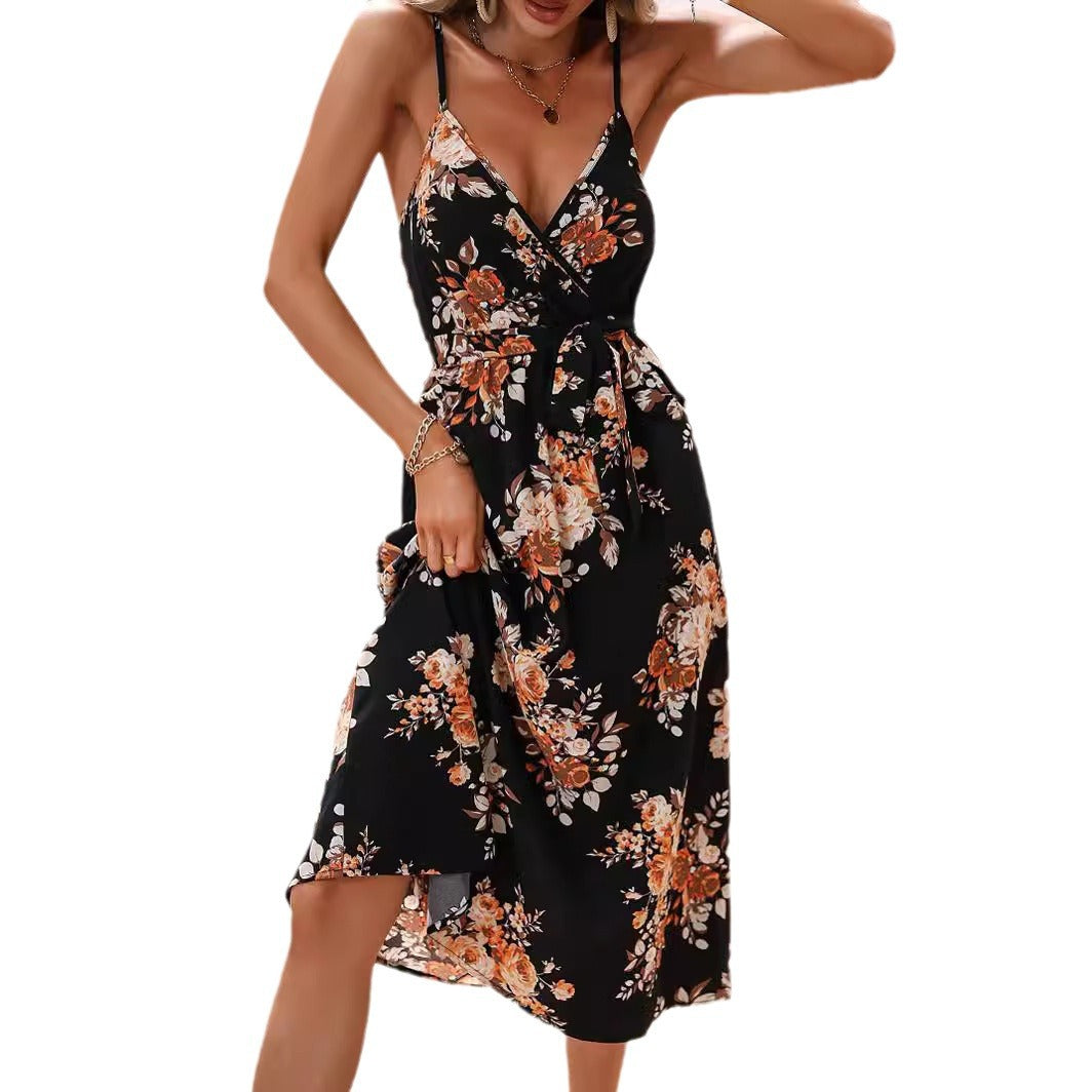 Robe midi d'été imprimée à fleurs Amélie Morin