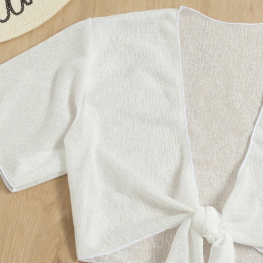 Ensemble bikini blanc chic fendu par Amélie Morin