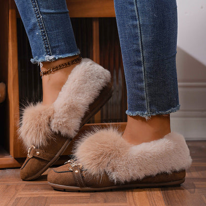 Mocassins en velours peluche d'Amélie Morin