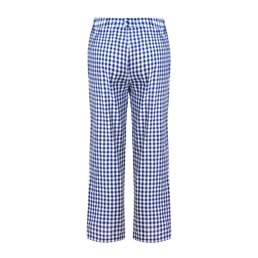 Pantalon court à carreaux polyvalent par Amélie Morin